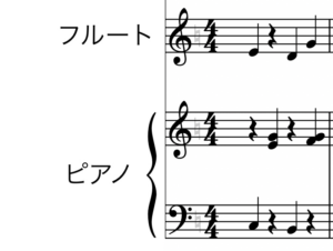 ピアノ伴奏付きフルート楽譜、問題２